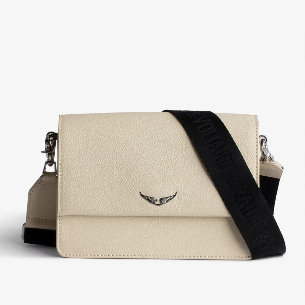 Zadig & Voltaire Lolita Wings Leather Bag in White w/ crossbody strap & dust bag